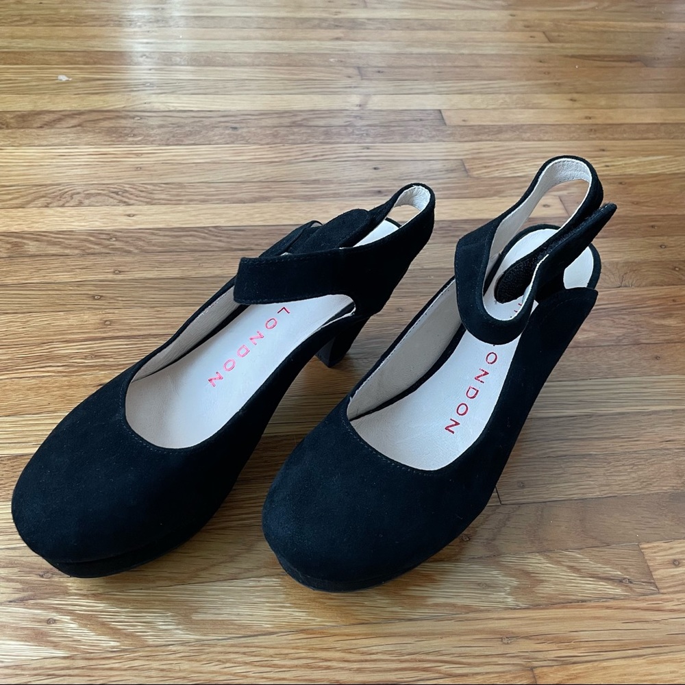 Sasha London Black Vesta Platform Heels